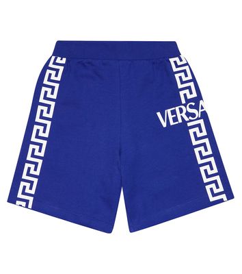 Versace Kids Greca printed cotton shorts