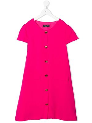 Versace Kids heart-button shift dress - Pink