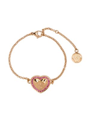 Versace Kids Heart Medusa crystal-embellished bracelet - Gold