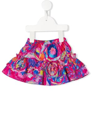 Versace Kids kaleidoscope tiered skirt - Pink