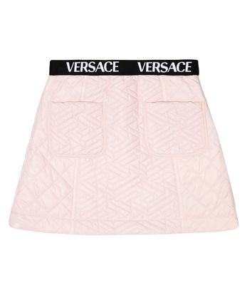 Versace Kids La Greca quilted skirt