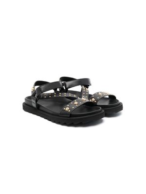 Versace Kids La Medusa studded leather sandals - Black