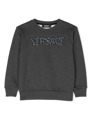 Versace Kids logo-applique sweatshirt - Grey