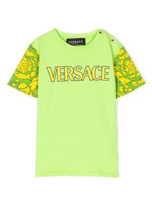 Versace Kids logo baroque-print T-shirt - Green