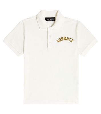 Versace Kids Logo cotton piqué polo shirt