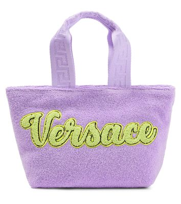Versace Kids Logo cotton terry tote bag