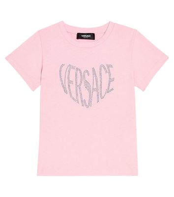 Versace Kids Logo embellished cotton jersey T-shirt