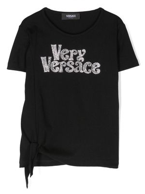 Versace Kids logo-embellished jersey T-shirt - Black