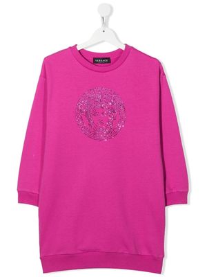 Versace Kids logo-embellished jumper dress - Pink