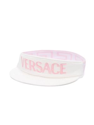 Versace Kids logo-embroidered cotton visor cap - Pink