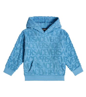 Versace Kids Logo jacquard cotton hoodie