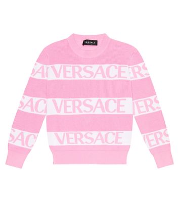 Versace Kids Logo jacquard cotton sweater