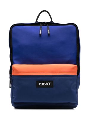 Versace Kids logo patch bag - Blue