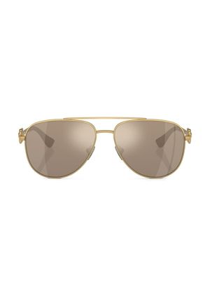 Versace Kids logo-plaque pilot-frame sunglasses - Gold
