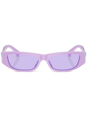 Versace Kids logo-plaque rectangle-frame sunglasses - Purple