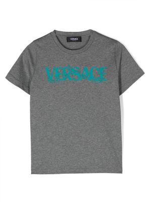 Versace Kids logo-print cotton T-shirt - Grey