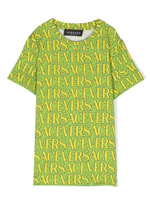 Versace Kids logo-print crew-neck T-shirt - Green