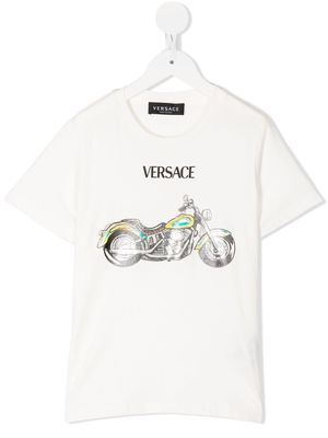 Versace Kids logo-print detail T-shirt - White