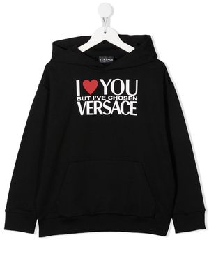 Versace Kids logo-print hoodie - Black