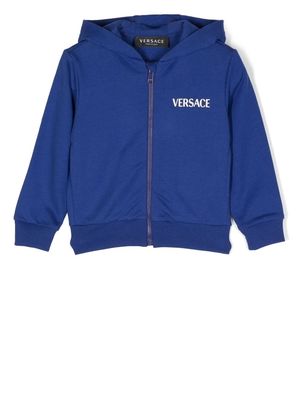 Versace Kids logo-print hoodie - Blue
