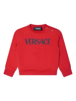 Versace Kids logo-print jersey sweatshirt - Red