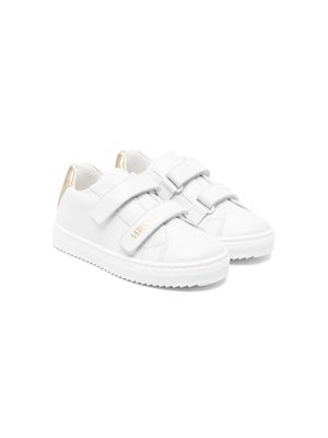 Versace Kids logo-print leather sneakers - White