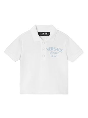 Versace Kids logo-print polo shirt - White