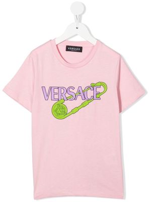 Versace Kids logo-print short-sleeve T-shirt - Pink