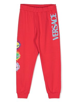 Versace Kids logo-print track pants - Red
