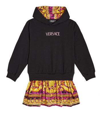 Versace Kids Logo printed cotton-blend dress