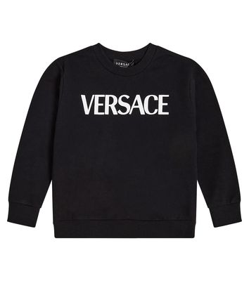 Versace Kids Logo printed cotton hoodie