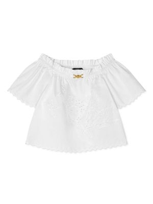 Versace Kids Medusa '95 broderie-anglaise blouse - White