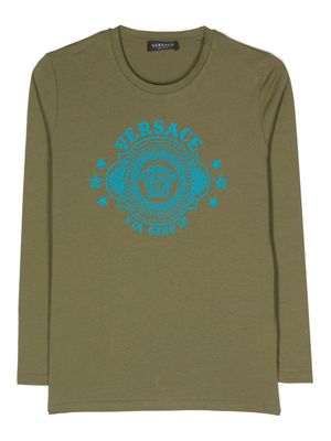 Versace Kids Medusa Badge-print T-shirt - Green