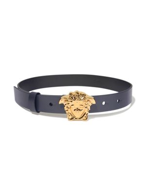 Versace Kids Medusa-buckle leather belt - Blue