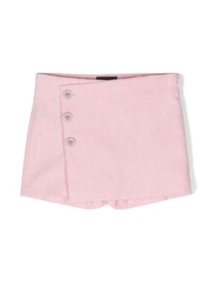 Versace Kids Medusa-buttoned tweed shorts - Pink