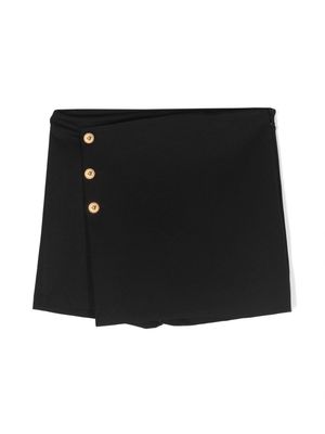 Versace Kids Medusa-buttons asymmetric skort - Black