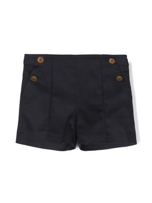 Versace Kids Medusa-buttons high-waisted shorts - Blue