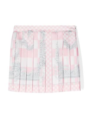 Versace Kids Medusa Contrasto pleated skirt - Pink