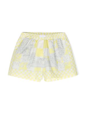 Versace Kids Medusa Contrasto-print cotton shorts - Yellow