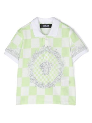 Versace Kids Medusa Contrasto print polo shirt - Green