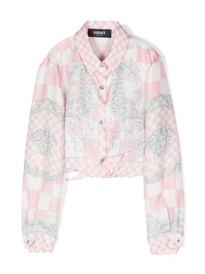 Versace Kids Medusa Contrasto silk shirt - Pink