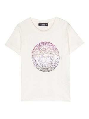 Versace Kids Medusa crystal-embellished T-shirt - White