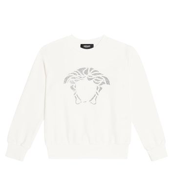 Versace Kids Medusa embellished cotton jersey sweatshirt