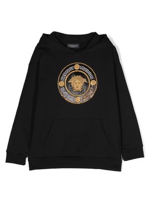 Versace Kids Medusa embellishment hoodie - Black