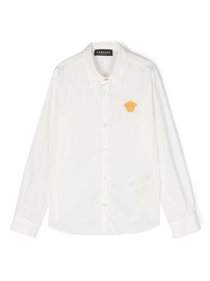 Versace Kids Medusa-embroidered cotton shirt - White