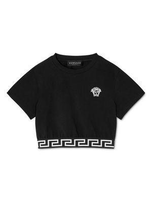 Versace Kids Medusa-embroidered T-shirt - Black