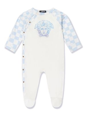 Versace Kids Medusa Head checkerboard-print pyjamas - White