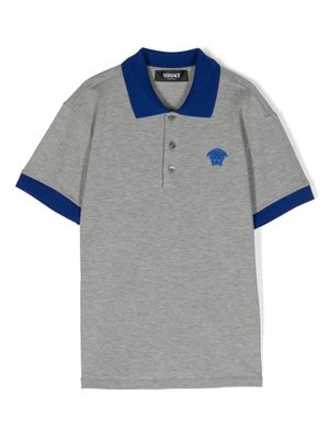 Versace Kids Medusa Head cotton polo shirt - Grey