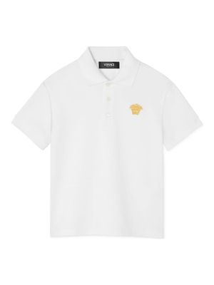 Versace Kids Medusa Head cotton polo shirt - White