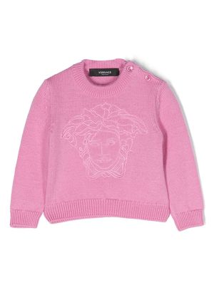 Versace Kids Medusa Head embroidered jumper - Pink
